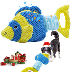 YZHDUXIU fish-shaped plush toy shows tug appeal for interactive play and bonding.