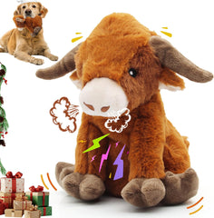 YZHDUXIU Highland Cow toy close-up with squeaker boosts active play.