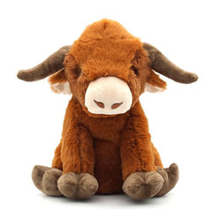 YZHDUXIU Highland Cow toy fuzzy coat detail sparks curiosity during play.