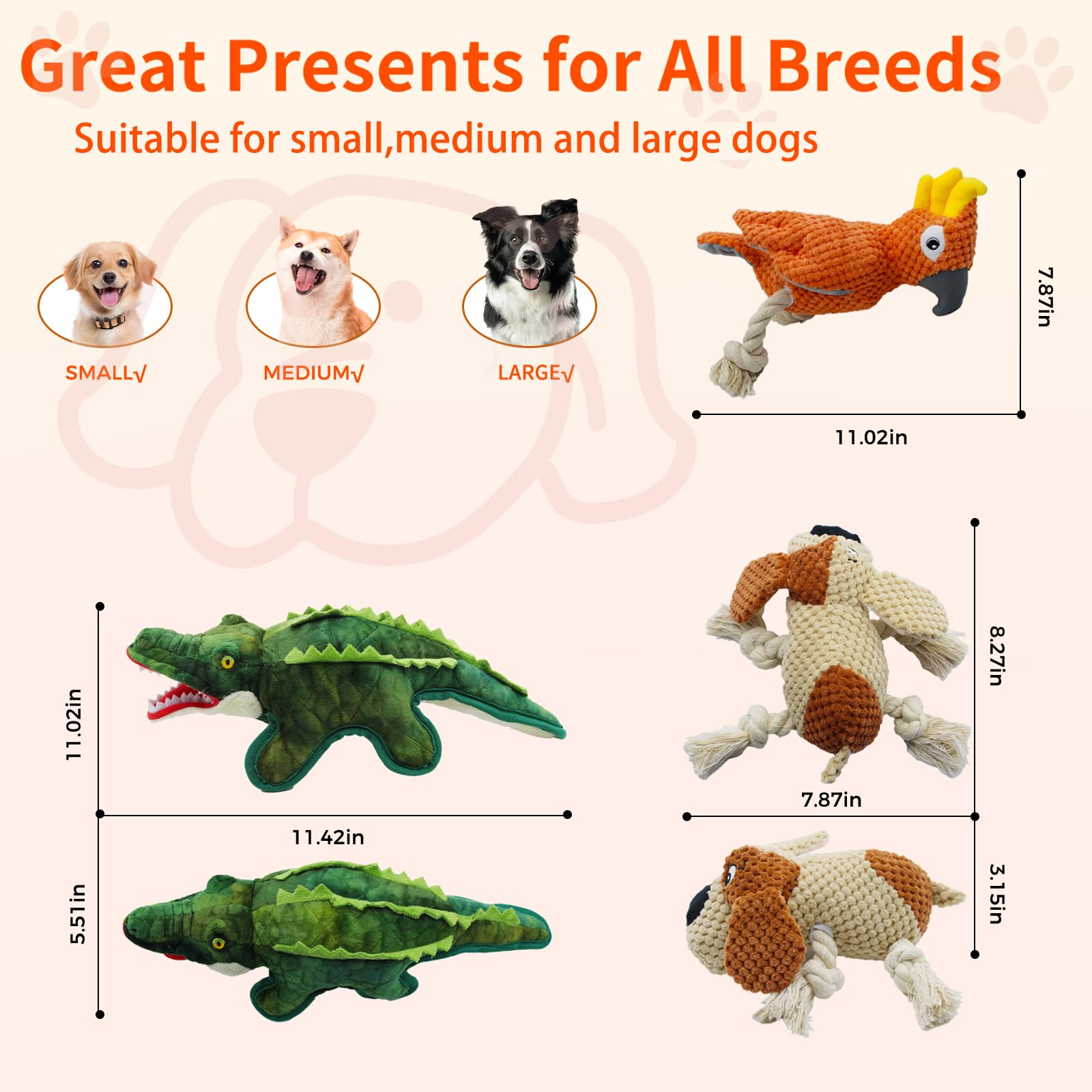 YZHDUXIU plush-dog-toy-squeaker: durable chew and engaging play