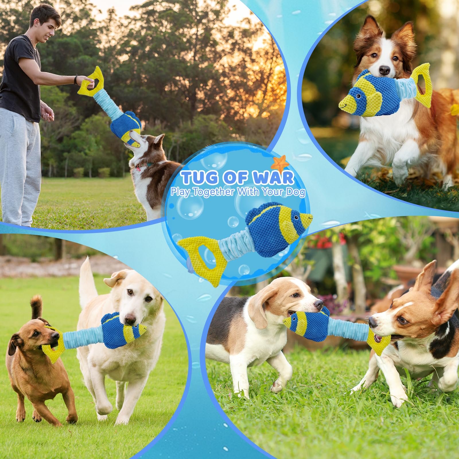 YZHDUXIU puppy playtime scene demonstrates all-age toy in action.