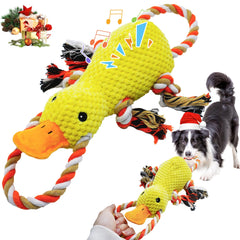 YZHDUXIU Tug of War Dog Toy with duck squeak belly for interactive play and bonding.