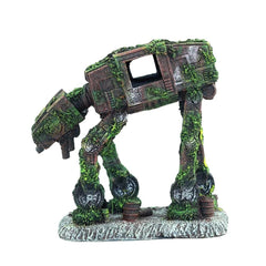YZHZOM AT-AT Walker aquarium decor front view adds playful tank ambiance and hiding spaces.