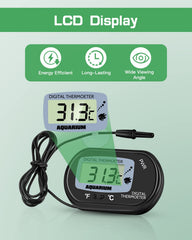 Zacro thermometer with suction cup attachment for easy secure mounting on tank glass.