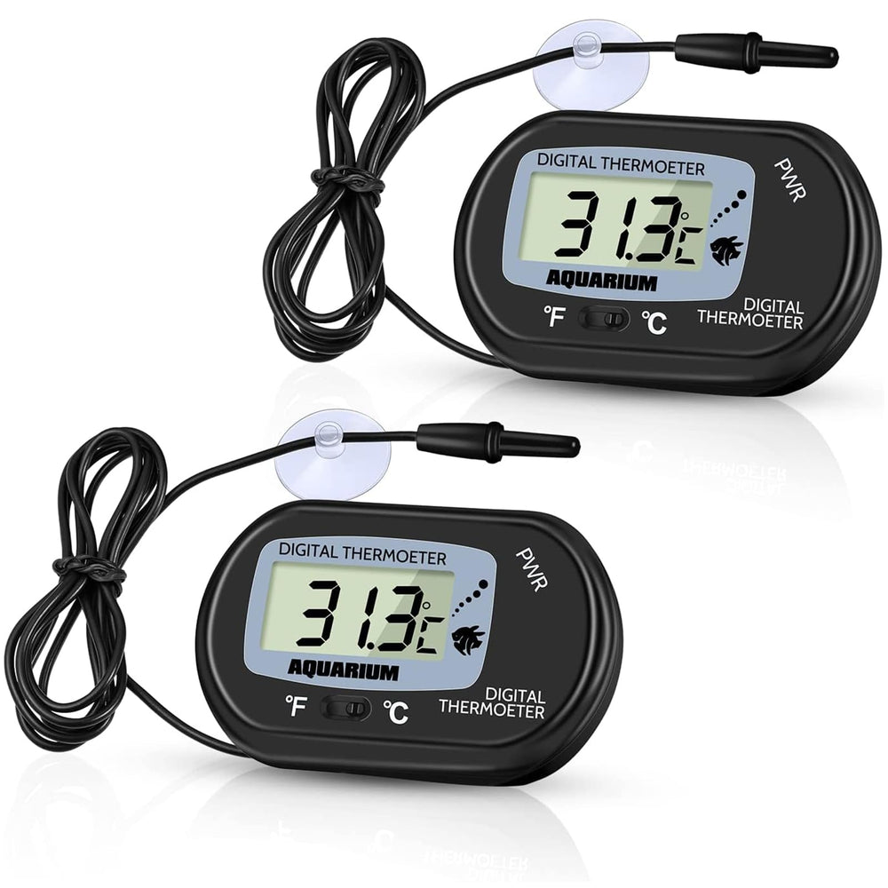 Zacro two-pack digital aquarium thermometer with large LCD display for quick tank readings.