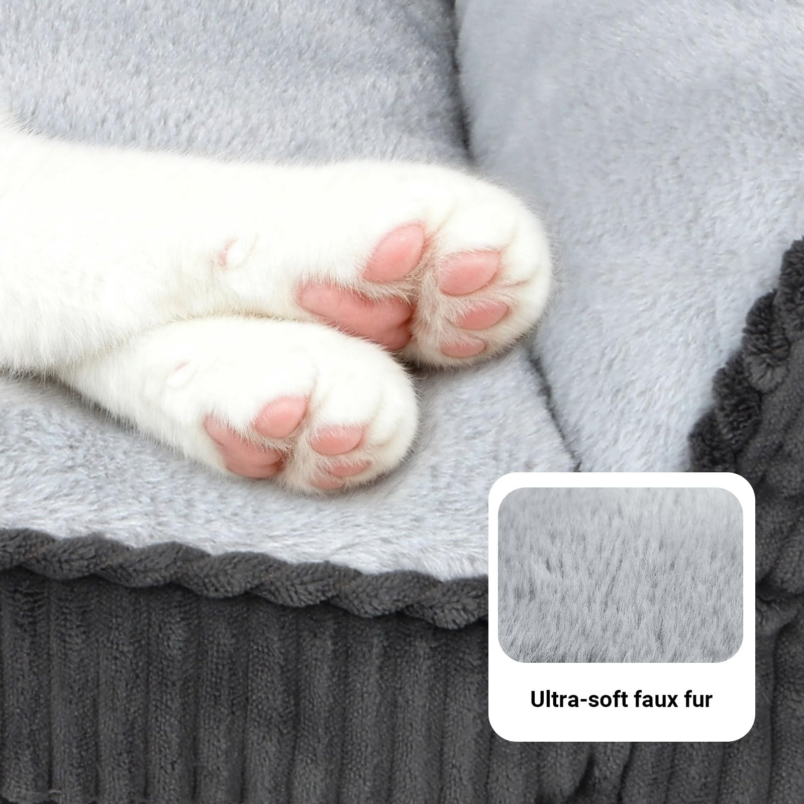 ZAKAPAWS cat couch anti-slip base keeps the bed stable on wooden or tile floors.