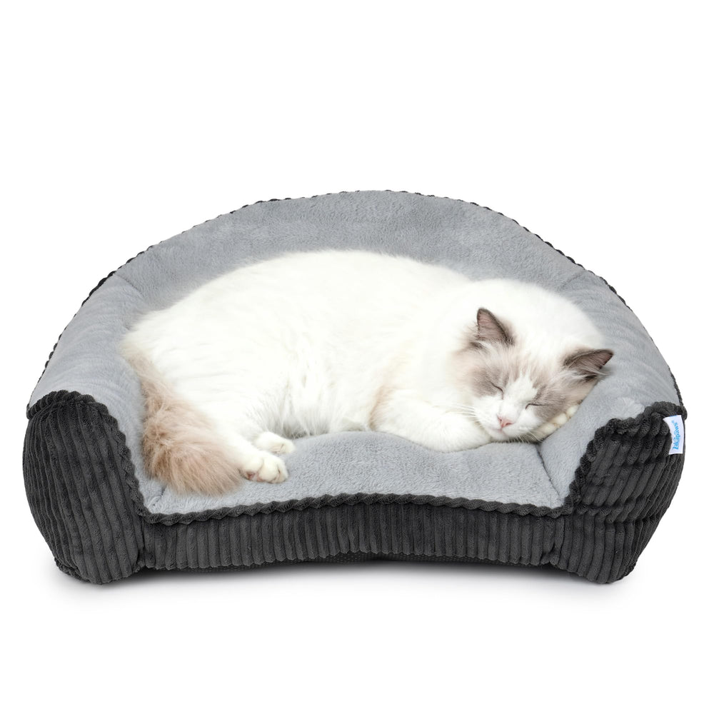 ZAKAPAWS cat couch plush faux rabbit fur surface for cozy lounging and restful sleep.