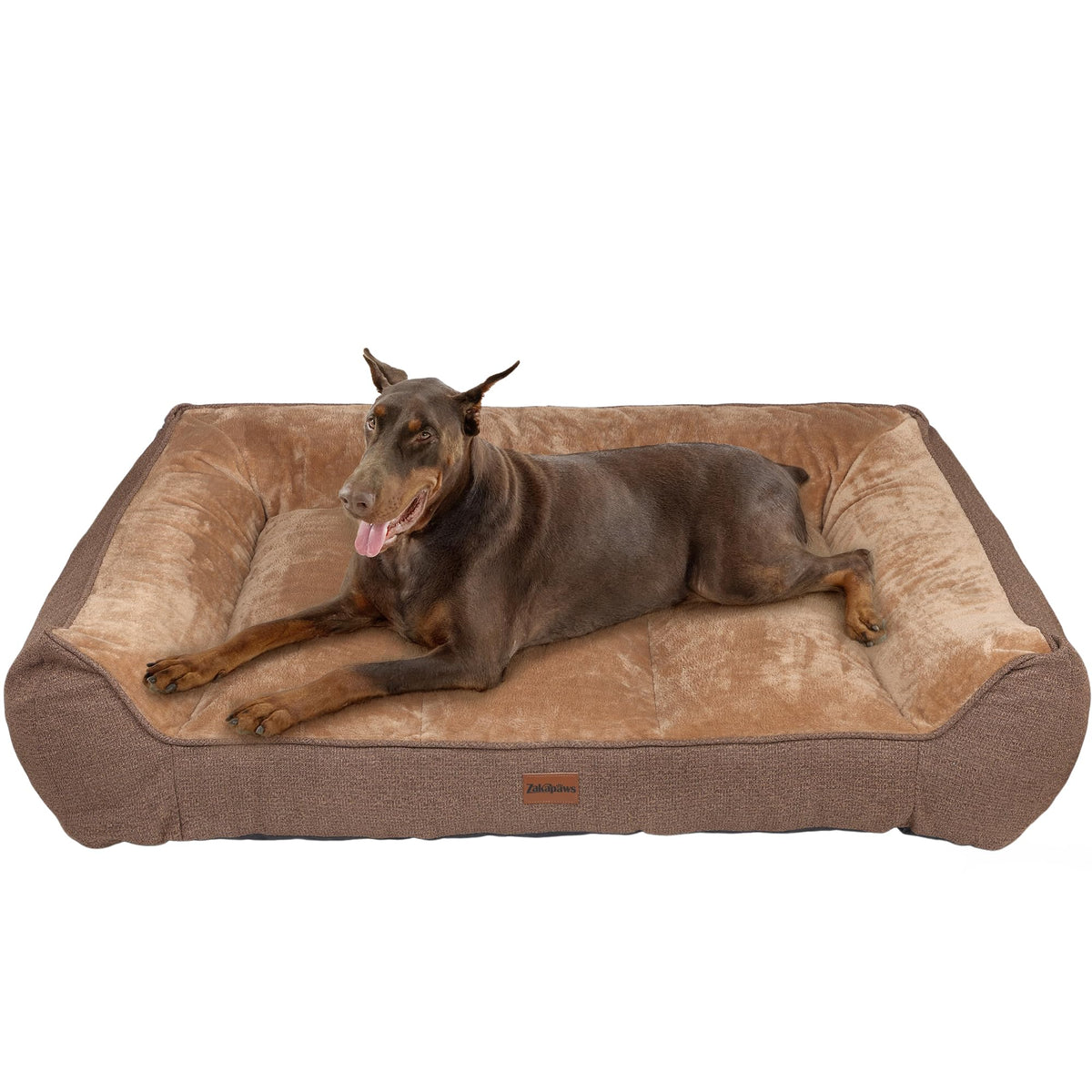 ZAKAPAWS orthopedic bed memory foam layer delivers supportive comfort for large dogs.