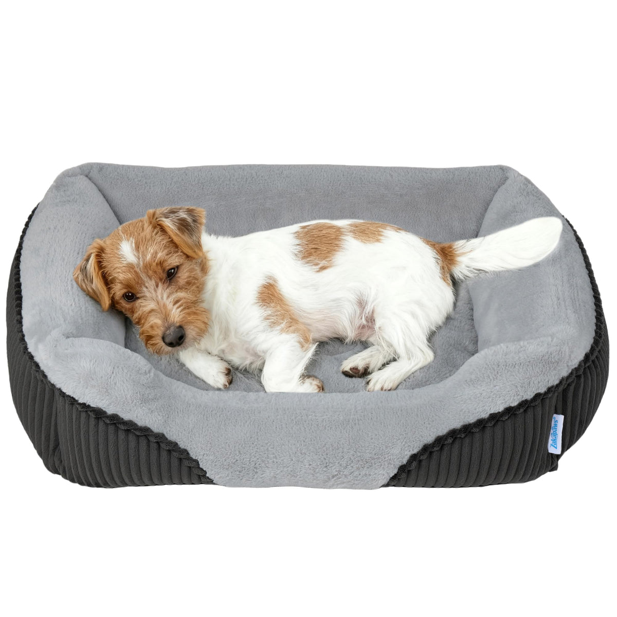ZAKAPAWS washable orthopedic bed close-up fabric showing plush comfort for restful naps.