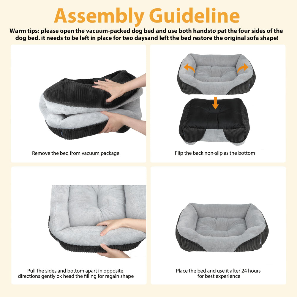 ZAKAPAWS washable orthopedic bed plush faux fur surface for curling up after play.