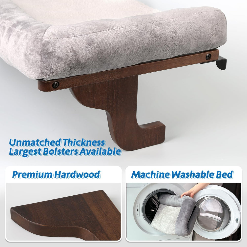 Zakkart cat-perch robust metal frame with premium hardwood for stability.