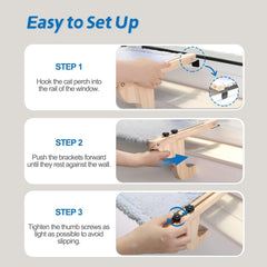 Zakkart cat window perch setup in minutes for stretching and view enjoyment