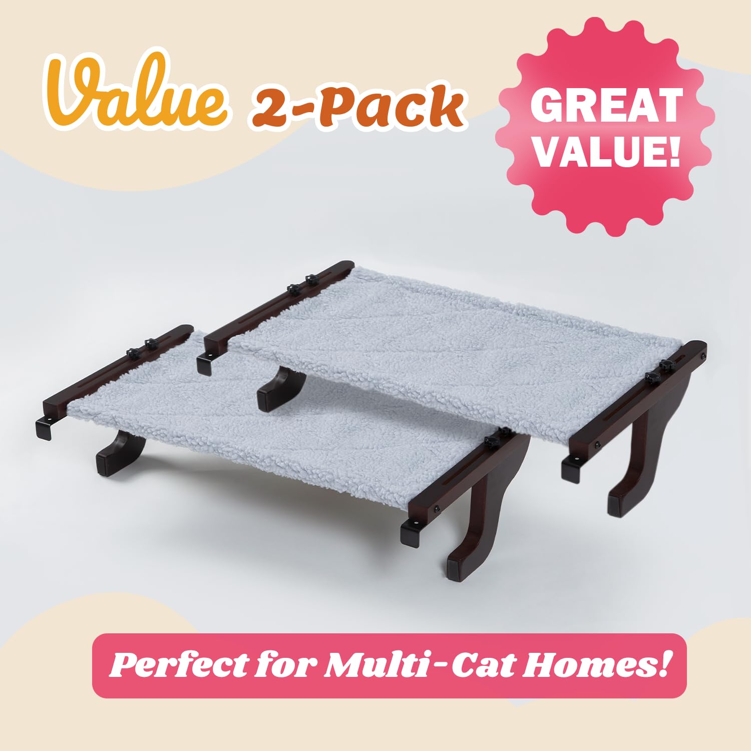 Zakkart cat window perch sturdy pine frame offers stable vantage