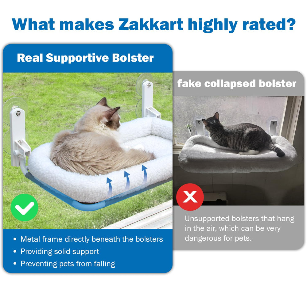 Zakkart foldable cat hammock window deployed ready for quick setup