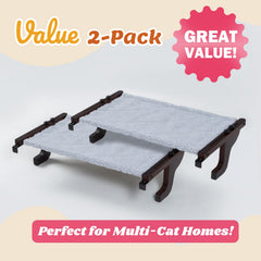 Zakkart hammock design cat window seat with gray bed for cozy naps and sunny viewing.