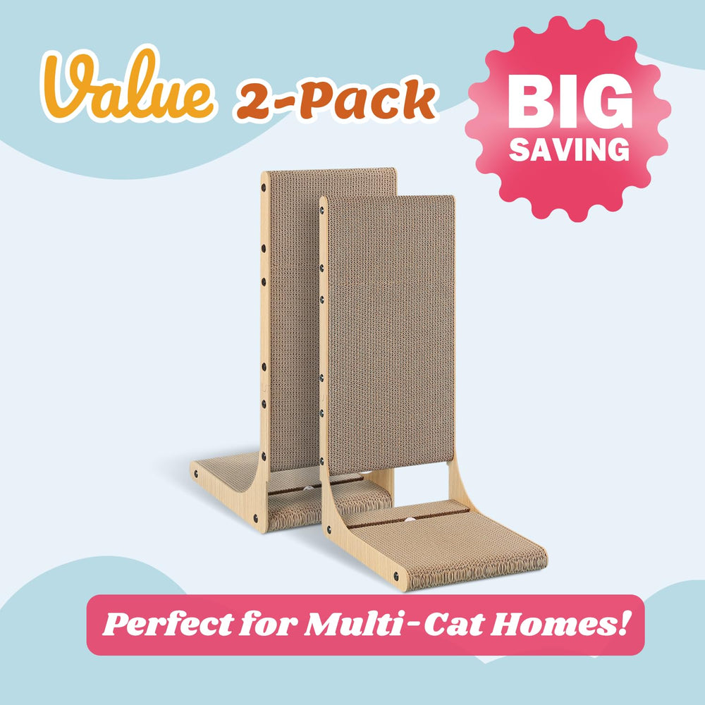 Zakkart large 25.6-inch scratching post with cardboard texture for long-lasting use.