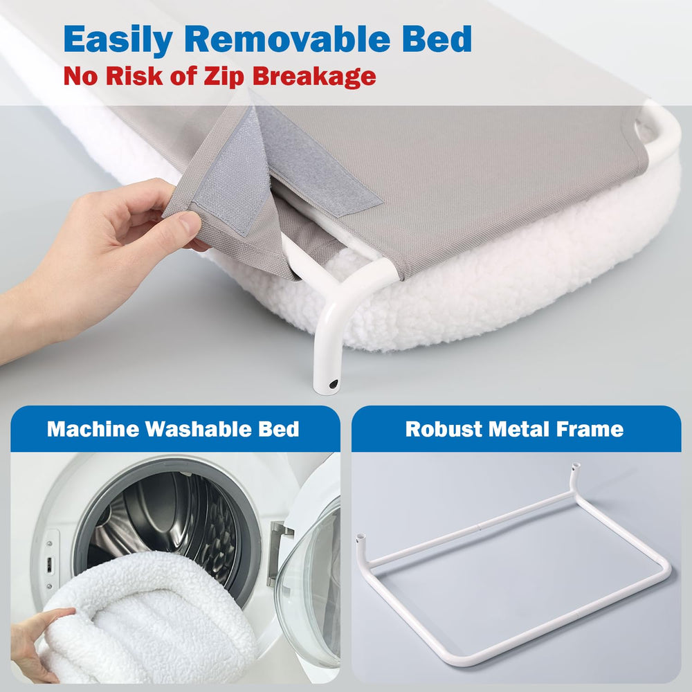 Zakkart robust metal frame provides secure support for energetic cats.