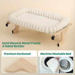 Zakkart SnugCloud 4-sided bolster closeup for secure curling and joint support.