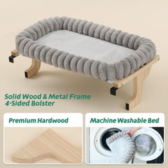 Zakkart SnugCloud four-sided bolster bed cradles your cat for cozy, secure naps.