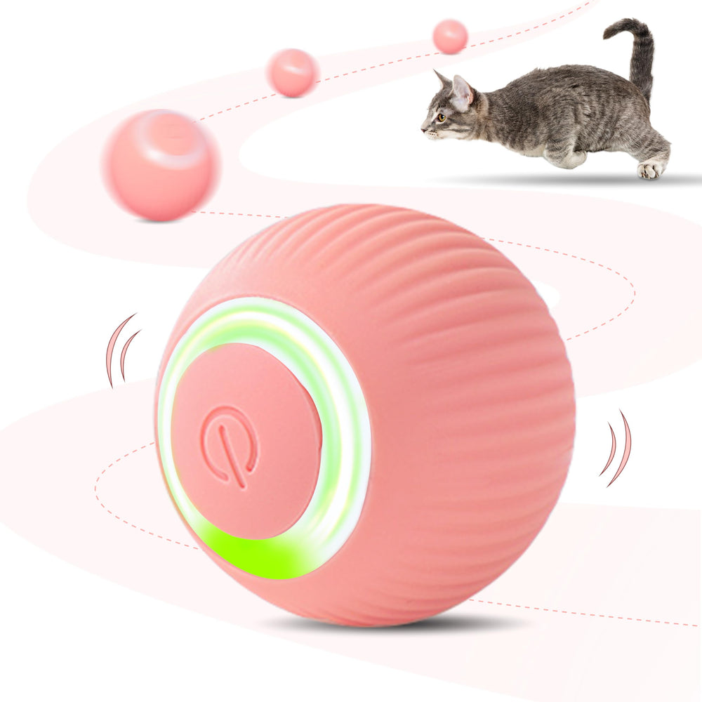 ZALBYUY interactive cat ball with LED lights for engaging night play.