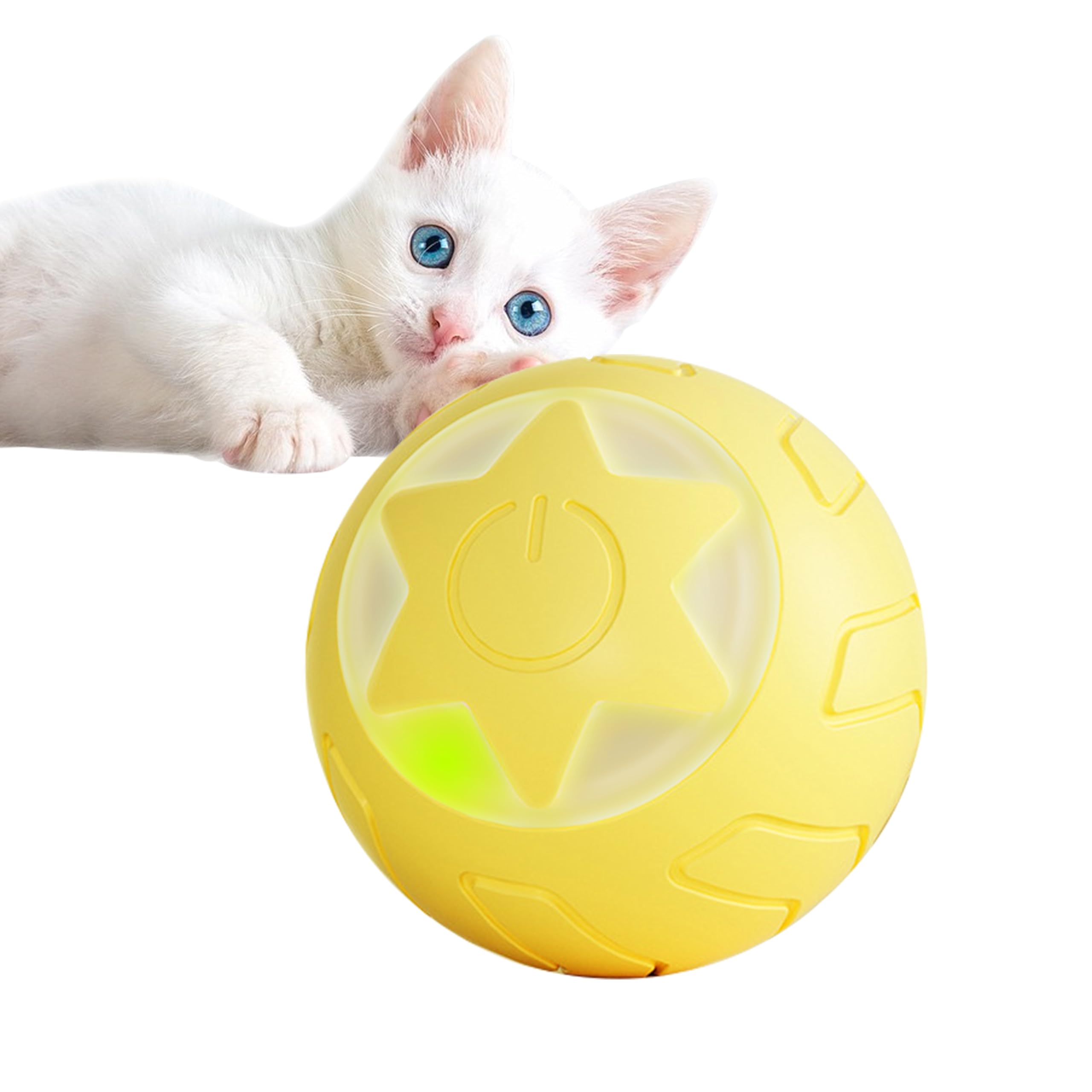 ZALBYUY Interactive Cat Ball Toy with LED lights for stimulating indoor play sessions.