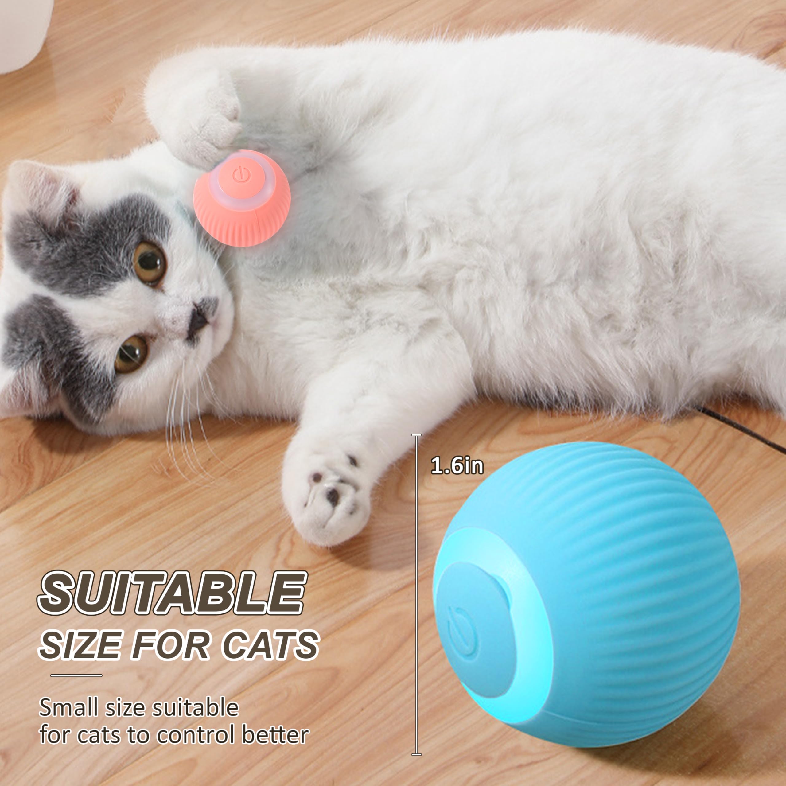 ZALBYUY timer-enabled cat ball supports auto-standby during play.