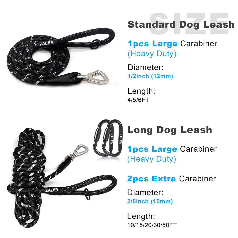 ZALER long leash tubular handle offers comfortable grip during training.