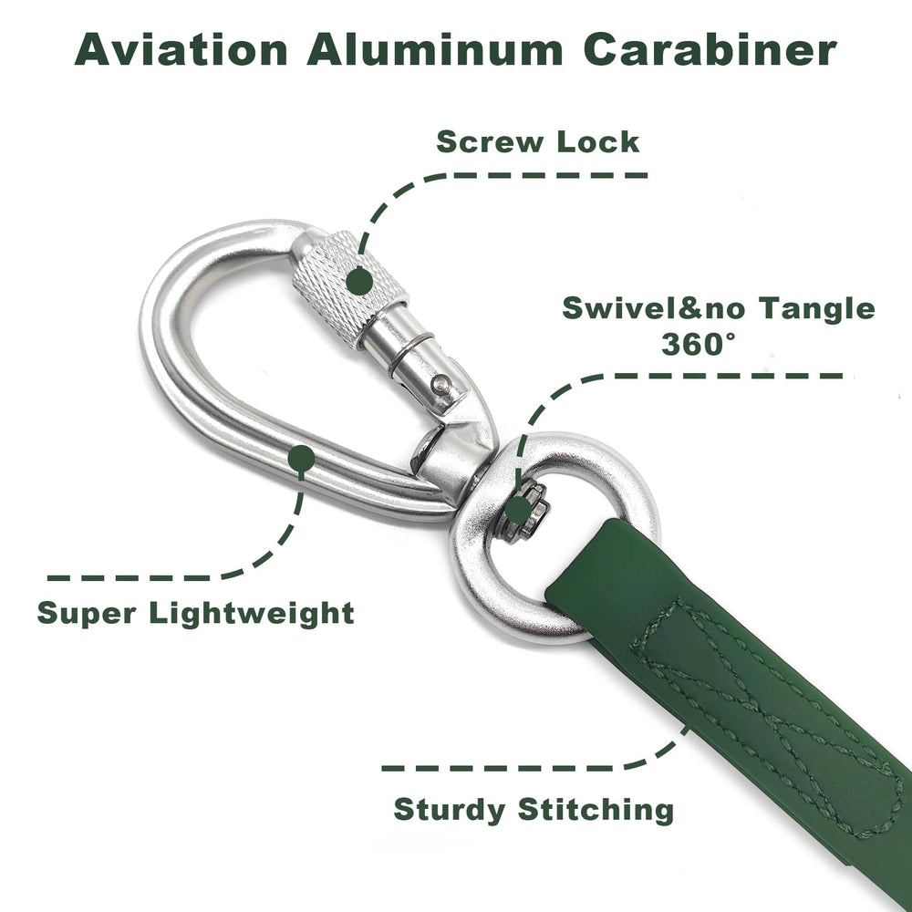 ZALER Long Dog Leash waterproof material close-up shows durable, water-ready gear for rivers and rain.