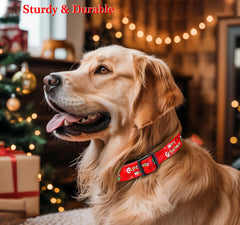 ZamouK Christmas dog collar adjustable straps for comfy sizing.