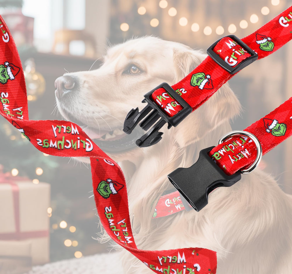 ZamouK Christmas dog collar on dog demonstrates festive style and secure wear.