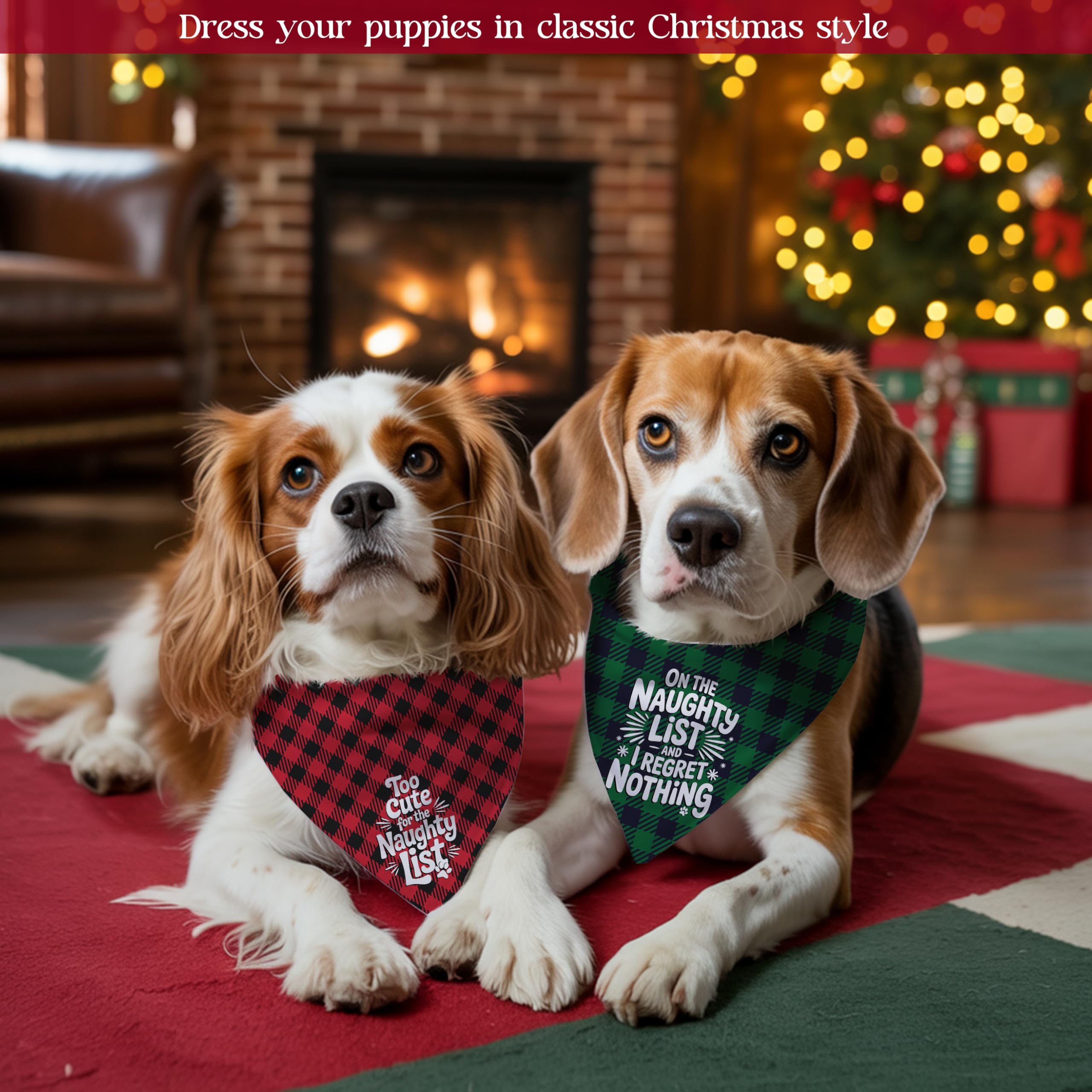 ZamouK double-sided Christmas bandana shows two festive looks