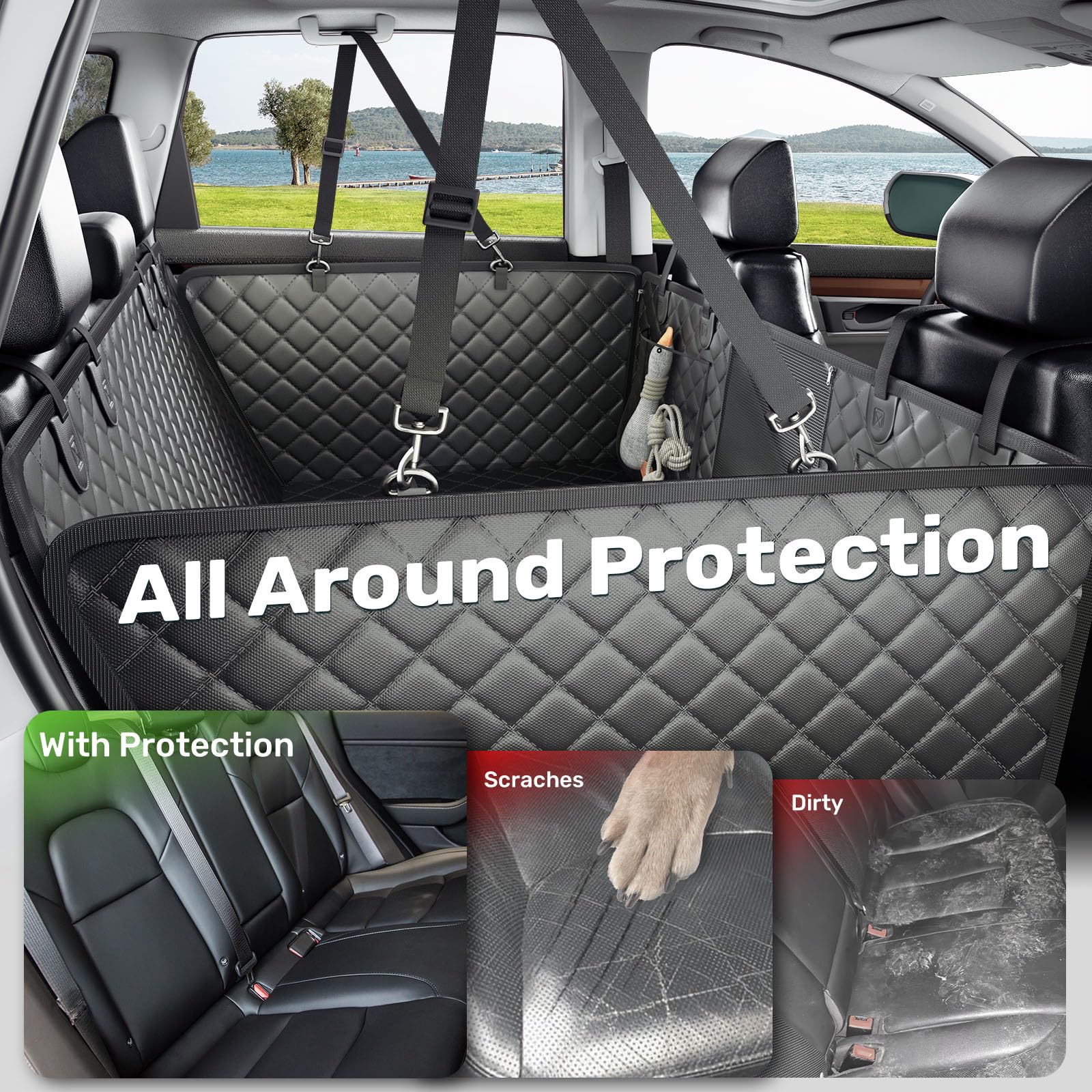 Zanch anti-slip bottom keeps dogs secure during drives.
