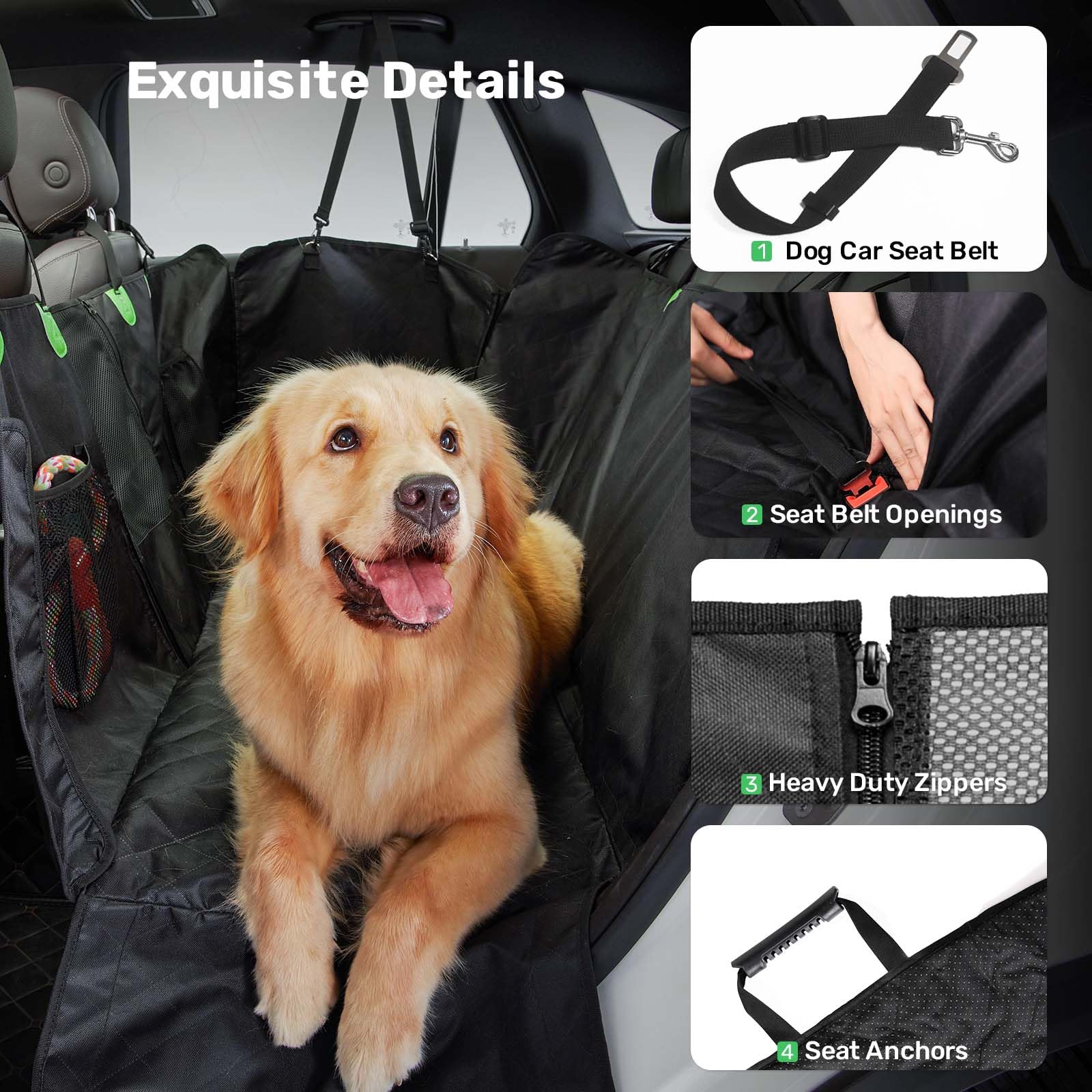 Zanch mesh window provides ventilation and reduces odors during car trips.