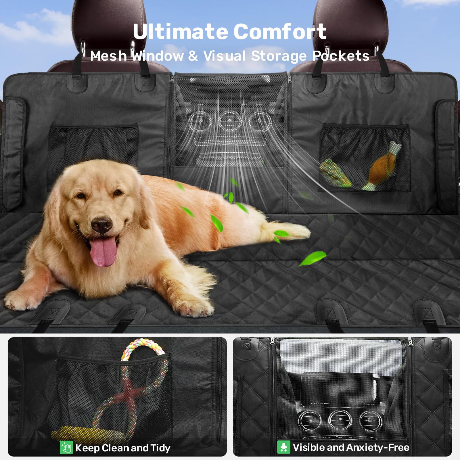 Zanch 100% waterproof and scratch-resistant material shields interior from spills.
