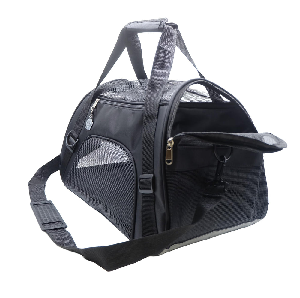 ZaneSun cat carrier open view shows breathable interior for comfortable travel.