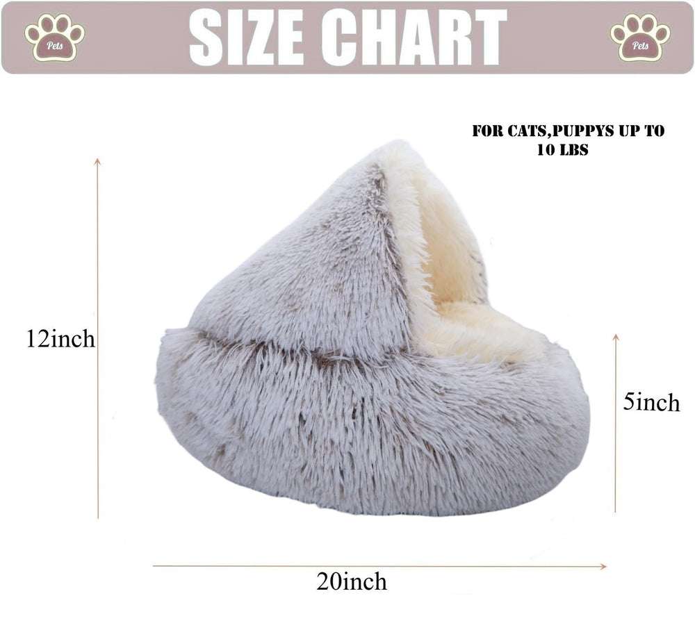 ZaneSun cat cave hooded cover interior view, secure den for anxious pets.