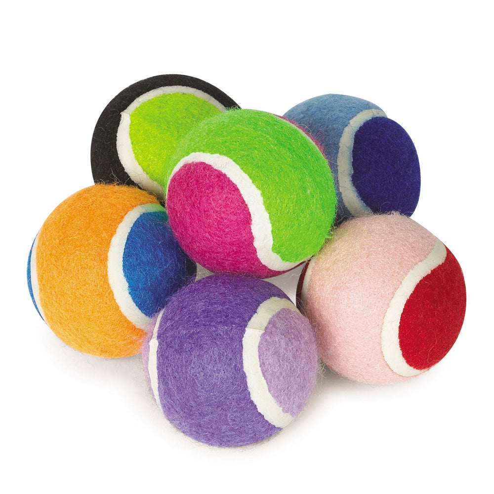 Zanies Mini Tennis Ball 2-inch dog toy—easy for small dogs to pick up and carry.
