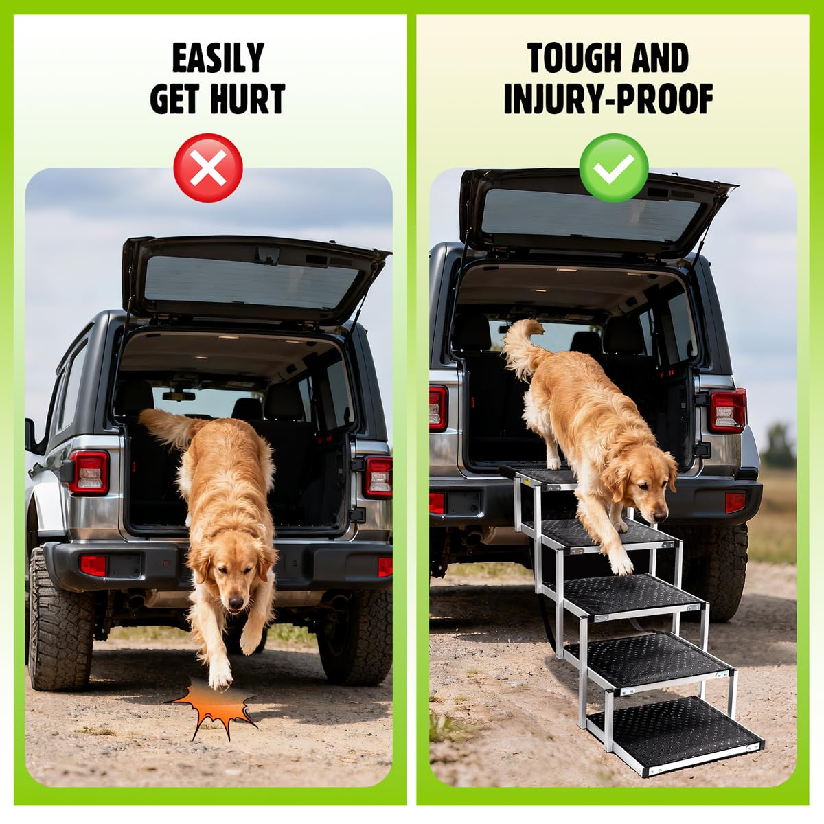 Diseño reforzado Zanthoxa, soporte estable para perros grandes.