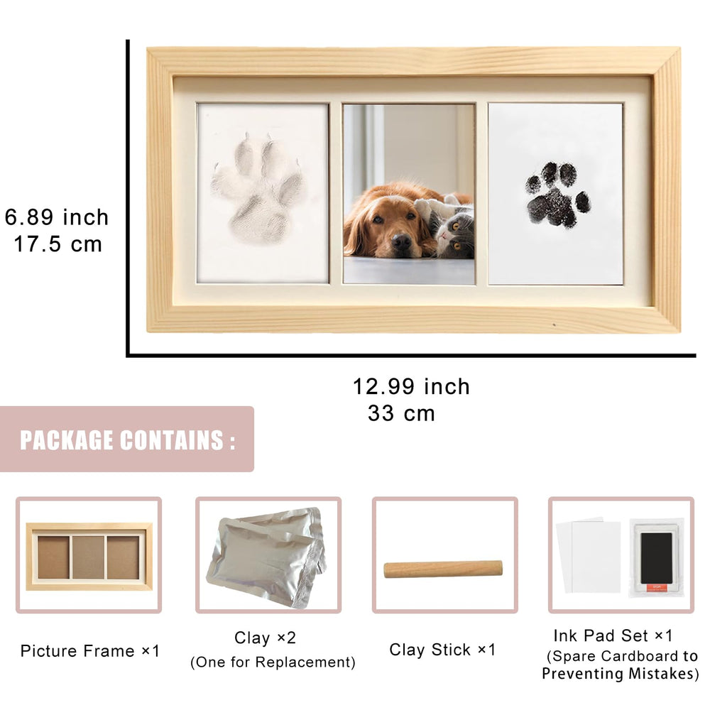 ZAPVLVT paw-print-frame-display, holds three photos for a curated keepsake.