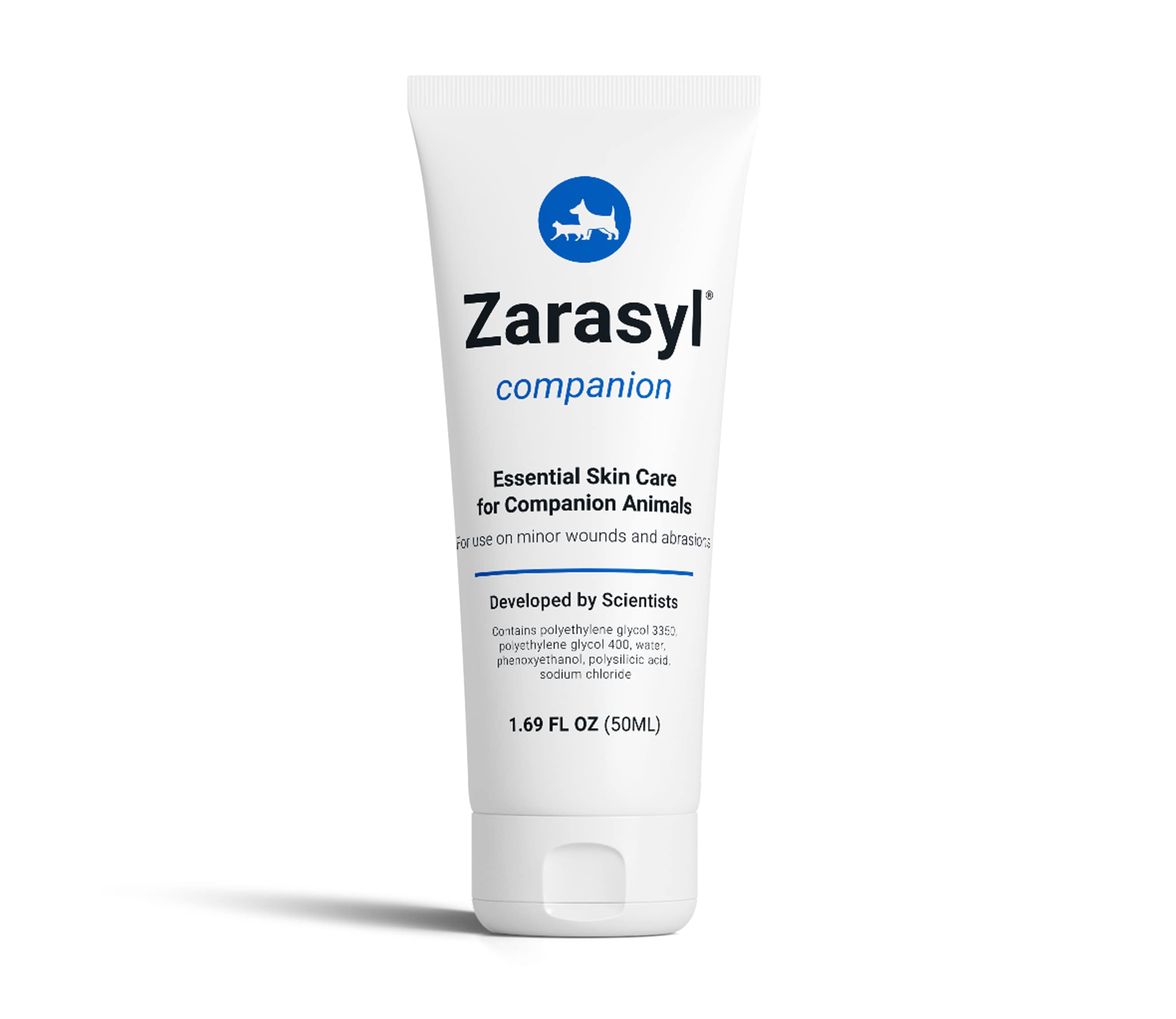 Zarasyl essential skin care ointment tube closeup showing barrier protection for minor wounds