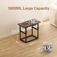 Zarler elevated dog bowls at 15.7 inch height suit tall dogs for easy dining.