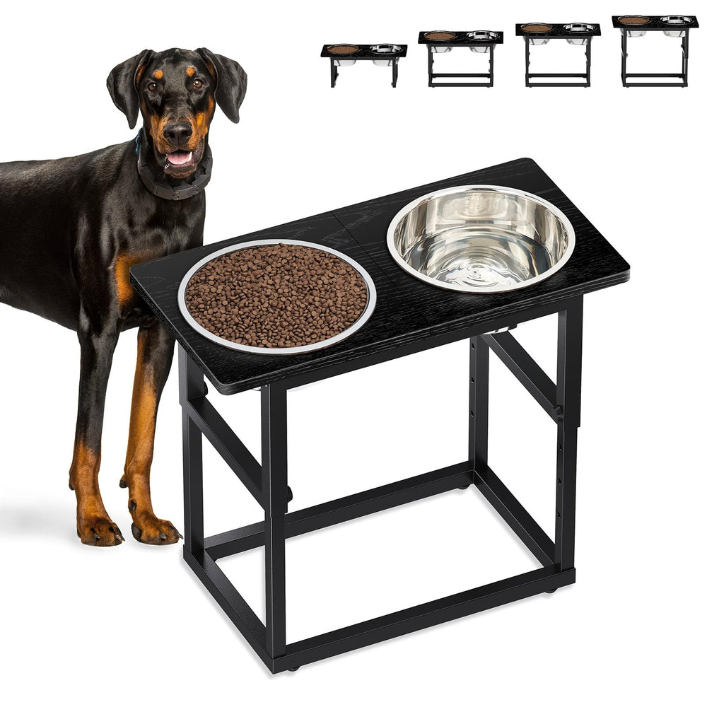 Zarler elevated dog bowls at 8.2 inch height support ergonomic feeding for large breeds.