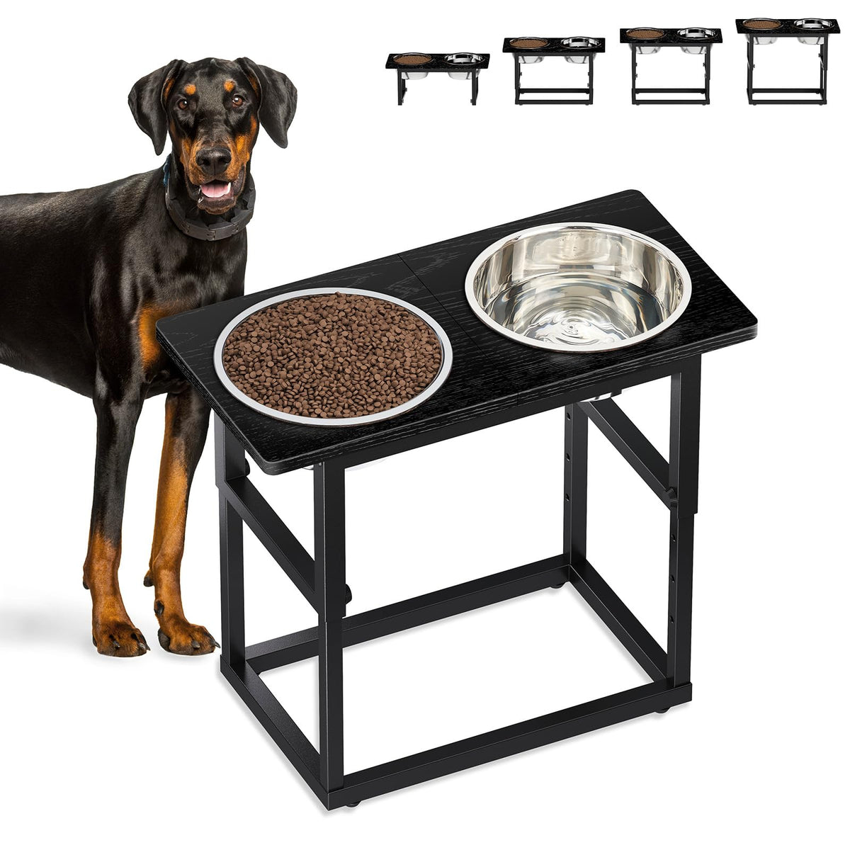 Zarler elevated dog bowls at 8.2 inch height support ergonomic feeding for large breeds.