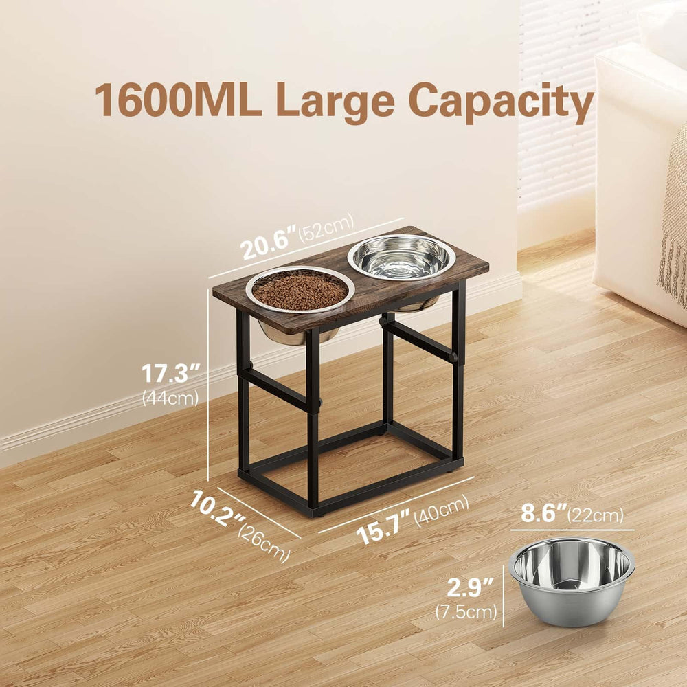 Zarler elevated dog bowls at 15.7-inch height improves feeding posture for tall dogs.