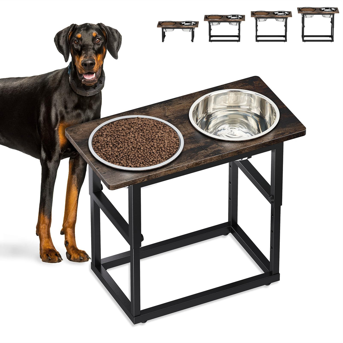 Zarler elevated dog bowls stand at 8.2-inch height for comfortable neck alignment.