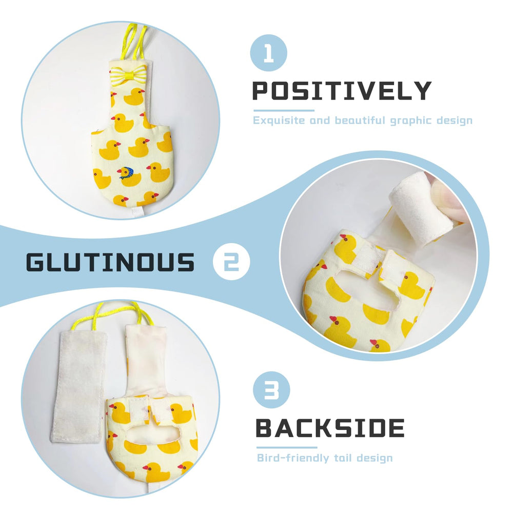 Zaruatu diaper size 2.8x5.5 inches shows compact footprint for varied bird shapes.