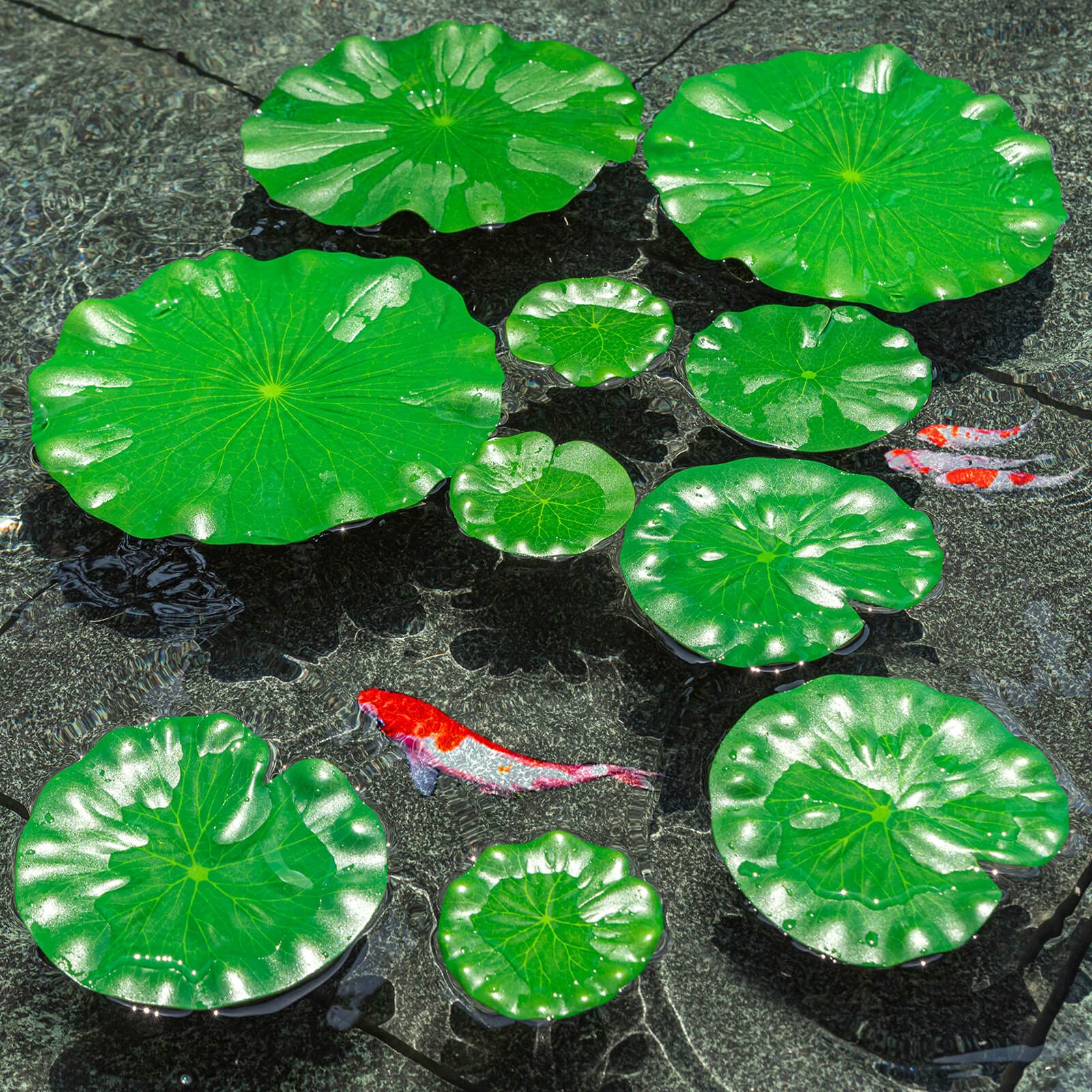 ZAUGONTW safe-material EVA leaves stay durable yet gentle for ponds.