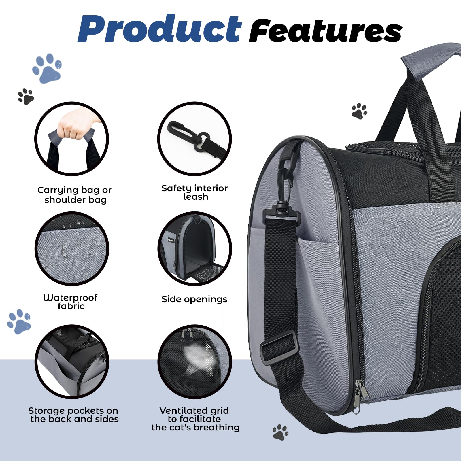 Zavothy internal safety leash helps prevent escapes on the go.