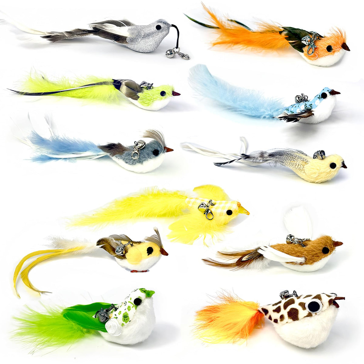 ZAYLUMO bird teaser replacement head with bell for engaging interactive cat play.