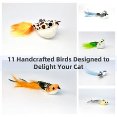ZAYLUMO handmade bird head with vibrant feathers for realistic visual appeal.